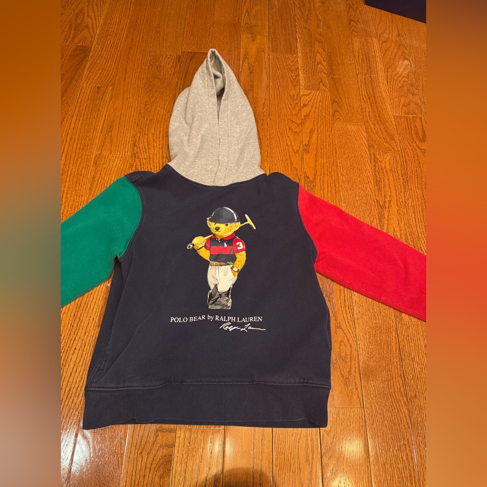 Polo Ralph Lauren Bear Kids Pullover Sweatshirt Hoodie Size L (14-16)